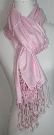 SUPER PRIS!!  73 x 178 cm lyserødt PASMINA tørklæde. 100 % viskose
