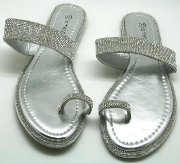 SUPER PRIS!! Smarte sølv sandaler med simili sten. Str 37 og 40