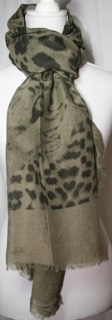 90 x 200 cm Army/sort tørklæde med 4 tingehoveder