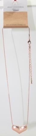 46 cm lang fin rosa guld kæde, med 3 cm bred hjerte